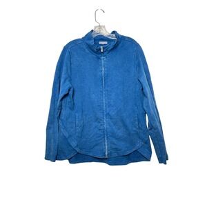 Habitat Clothes to Live In Blue Zip Up‎ Jacket Women's Size L Art to Wear